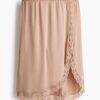 H & M - Rok van viscosesatijn - Beige