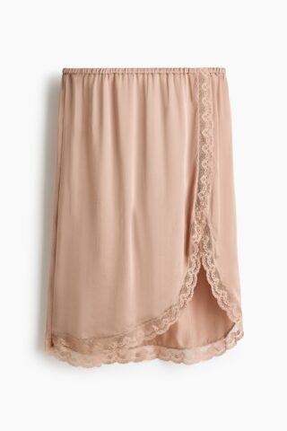 H & M - Rok van viscosesatijn - Beige