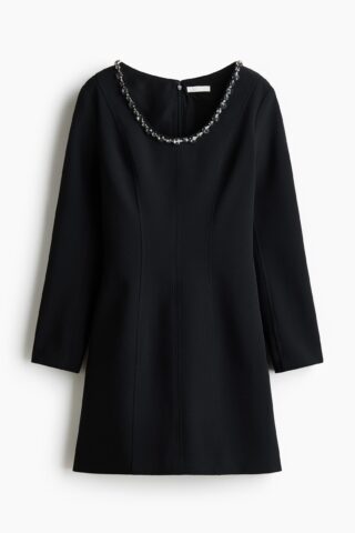H & M - Jurk met stras - Zwart