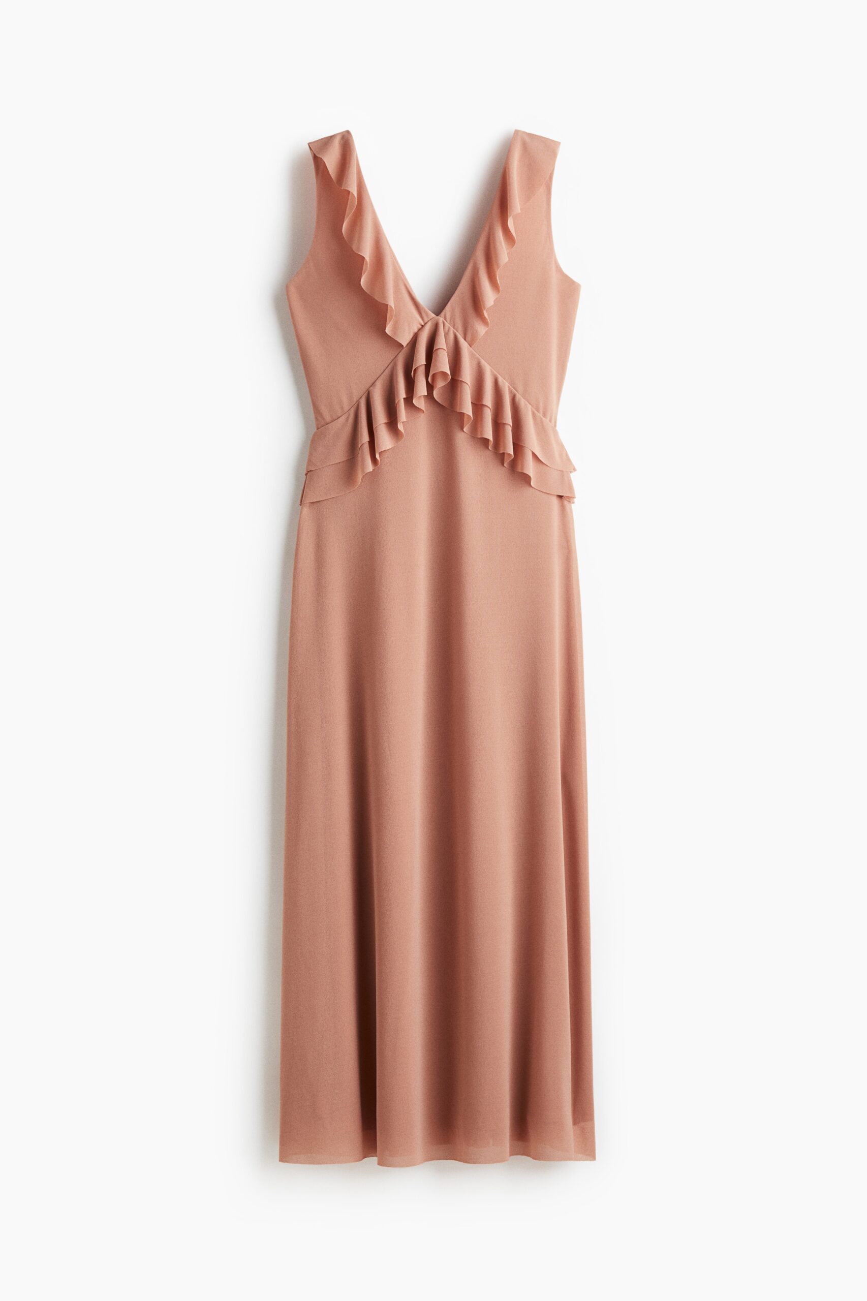 H & M - Jurk met volant - Dusty Oranje