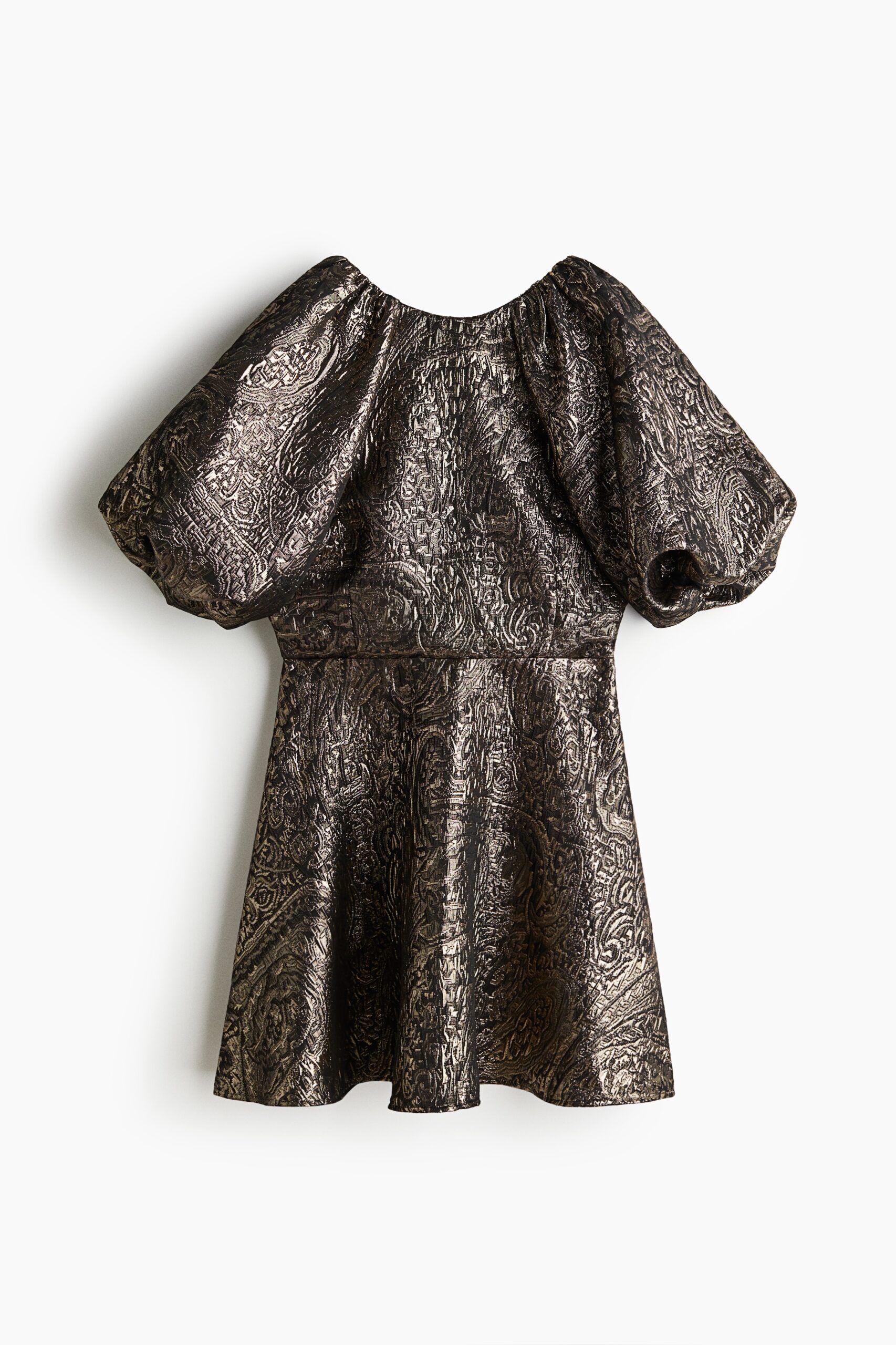 H & M - Jurk met ballonmouwen - Zwart/Dessin H & M - Jurk met ballonmouwen - Zwart/Dessin