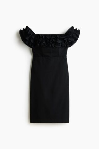 H & M - Off-the-shoulderjurk - Zwart