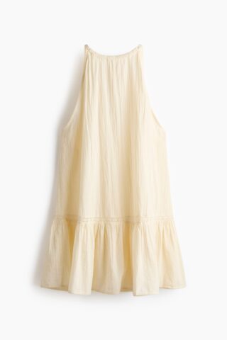 H & M - Mouwloze strandjurk van katoen - Lichtgeel