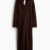 H & M - Open-backjurk van mohairmix - Donkerbruin