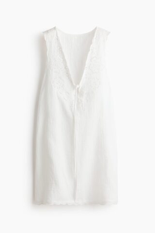 H & M - Strandjurk van katoenen mousseline - Wit