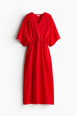 H & M - Getailleerde kaftanjurk - Helderrood