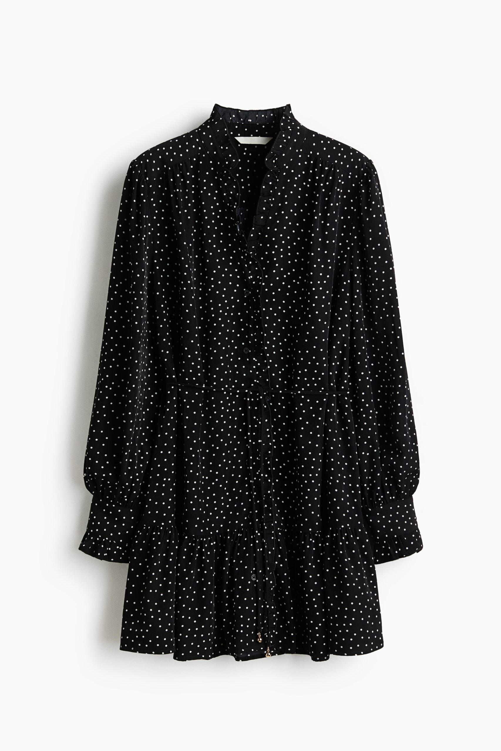 H & M - Jurk met volants - Zwart/Stippen H & M - Jurk met volants - Zwart/Stippen