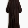 H & M - Geplooide maxi-jurk - Donkerbruin