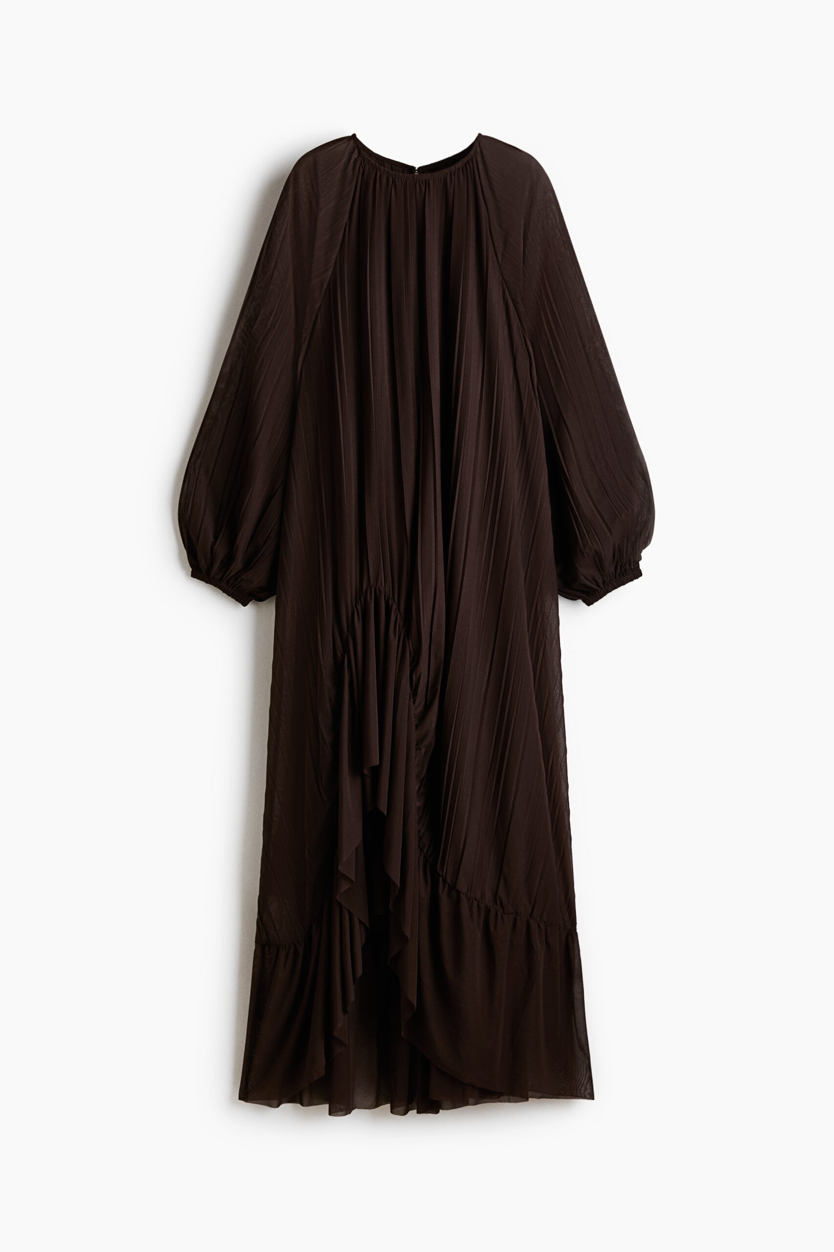 H & M - Geplooide maxi-jurk - Donkerbruin