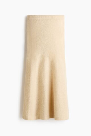 H & M - Rok van alpacawolmix - Lichtgeel
