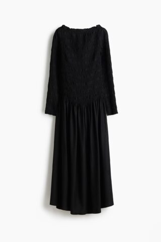 H & M - Jurk met smokwerk - Zwart