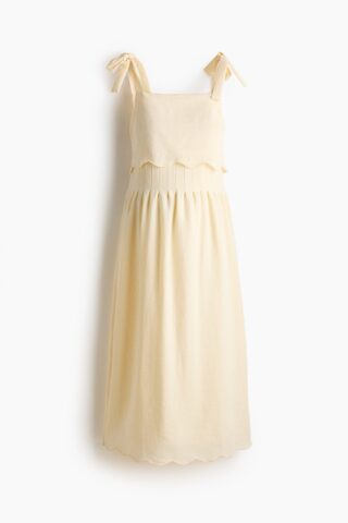 H & M - MAMA Voedingsjurk met strikbandjes - Lichtgeel