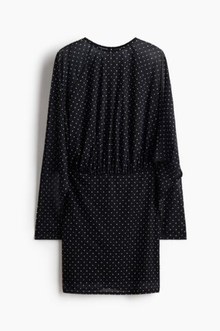 H & M - Mini-jurk met print - Zwart/Polkadot