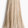 H & M - Licht transparante plissérok - Roomwit/Polkadot