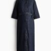 H & M - MAMA Denim overhemdjurk - Donker Denimblauw