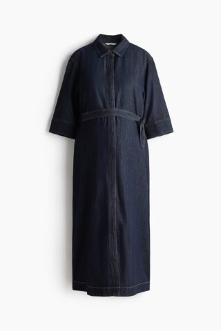 H & M - MAMA Denim overhemdjurk - Donker Denimblauw
