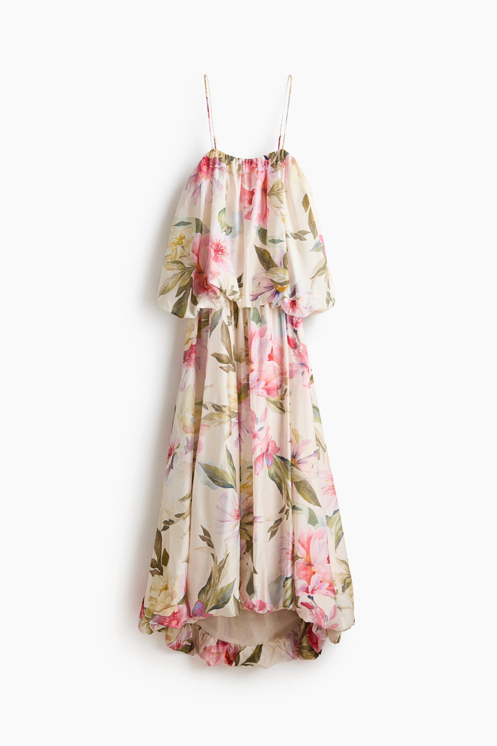 H & M - Strappy bubble-hemjurk - Roomwit/Bloemen H & M - Strappy bubble-hemjurk - Roomwit/Bloemen