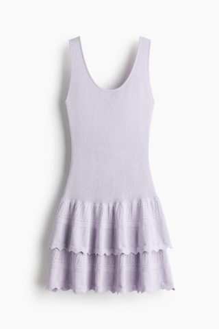 H & M - Jurk met volantrok - Lichtpaars