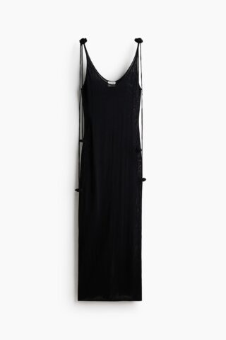 H & M - Fijngebreide jurk van zijdemix - Zwart