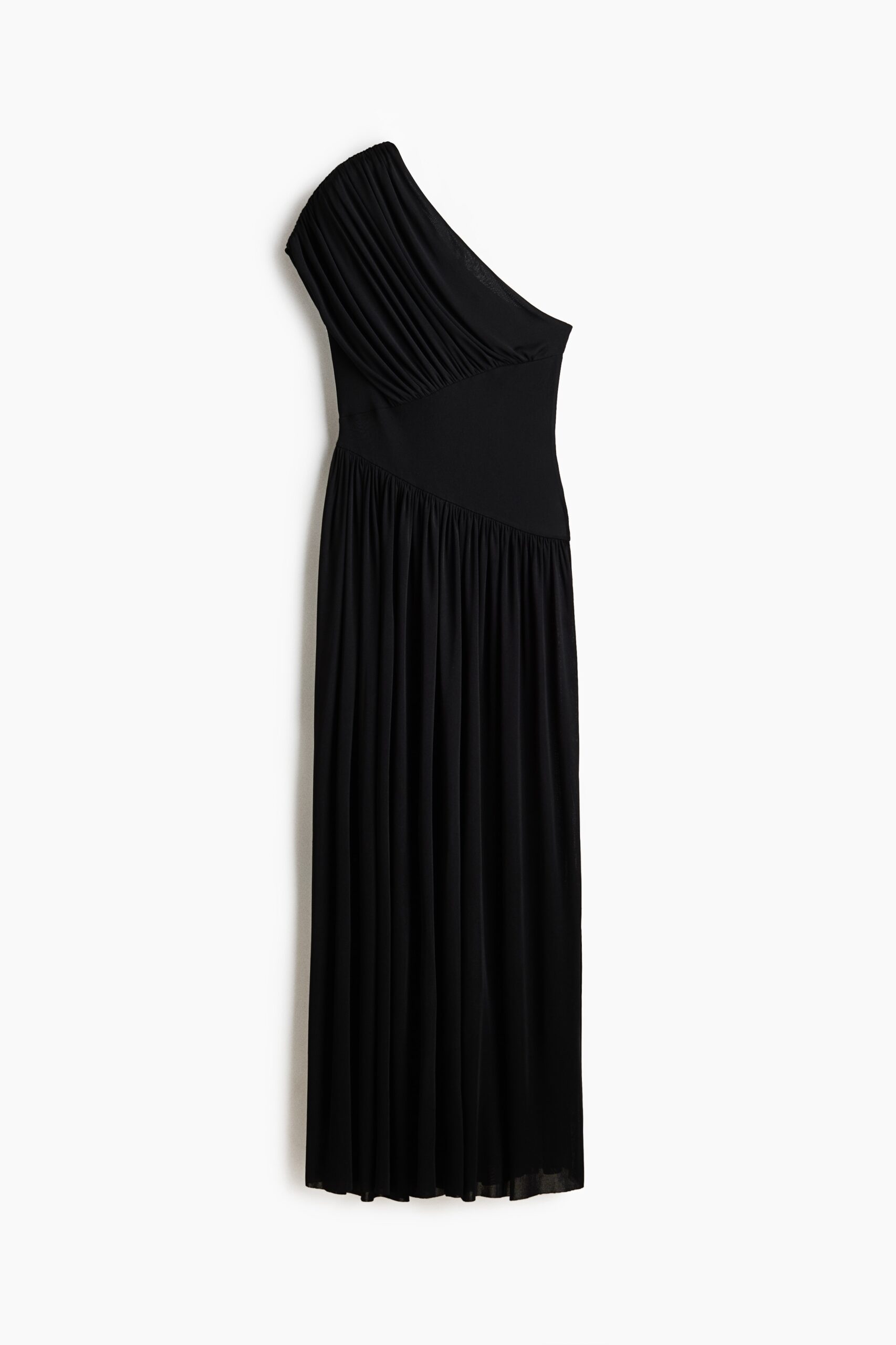 H & M - Gedrapeerde one-shoulderjurk - Zwart