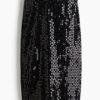 H & M - Kokerrok met pailletten - Zwart