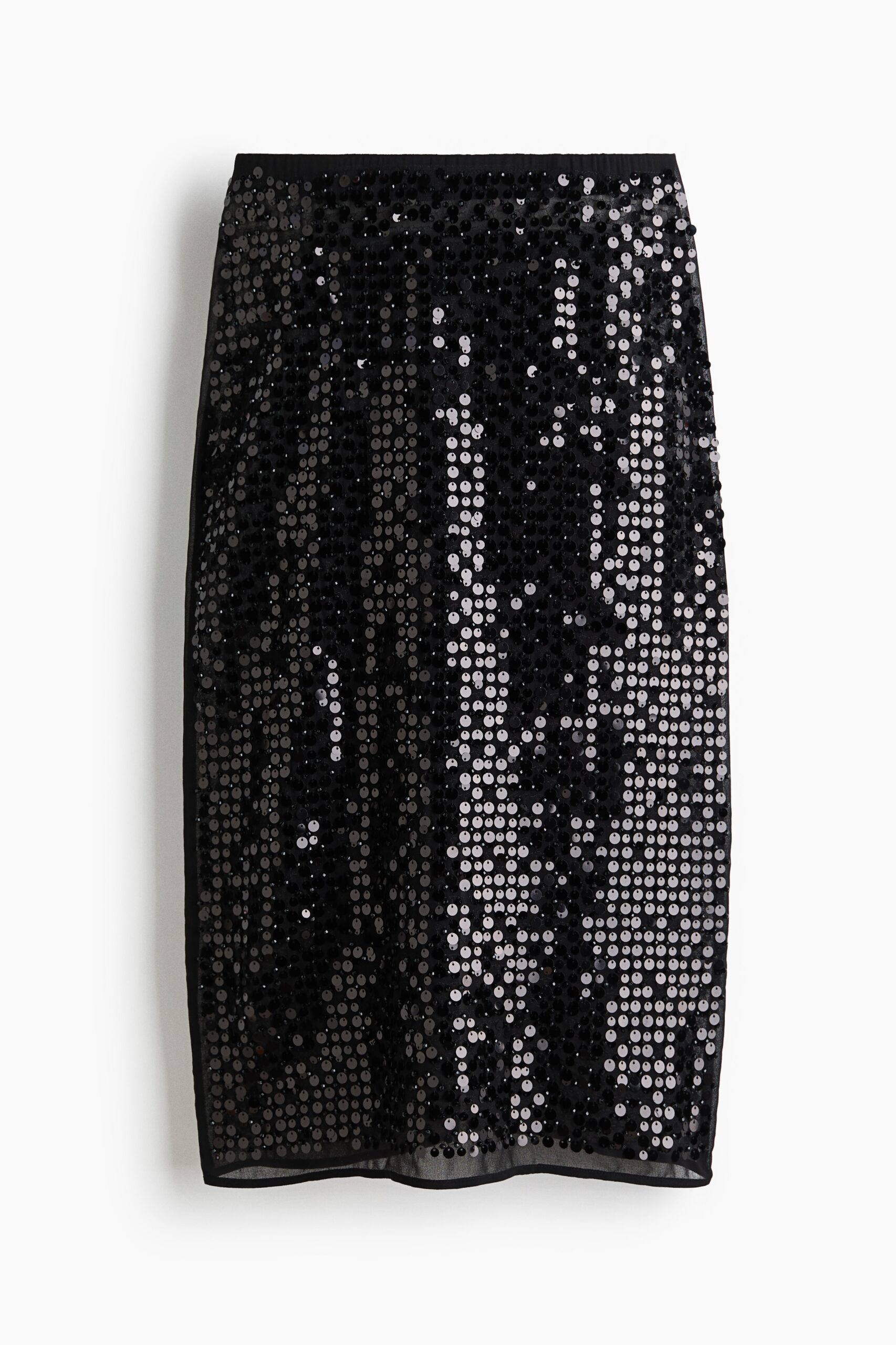 H & M - Kokerrok met pailletten - Zwart