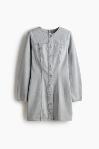 H & M - Denim jurk - Lichtgrijs