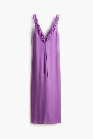H & M - Crinklejurk met volants - Paars