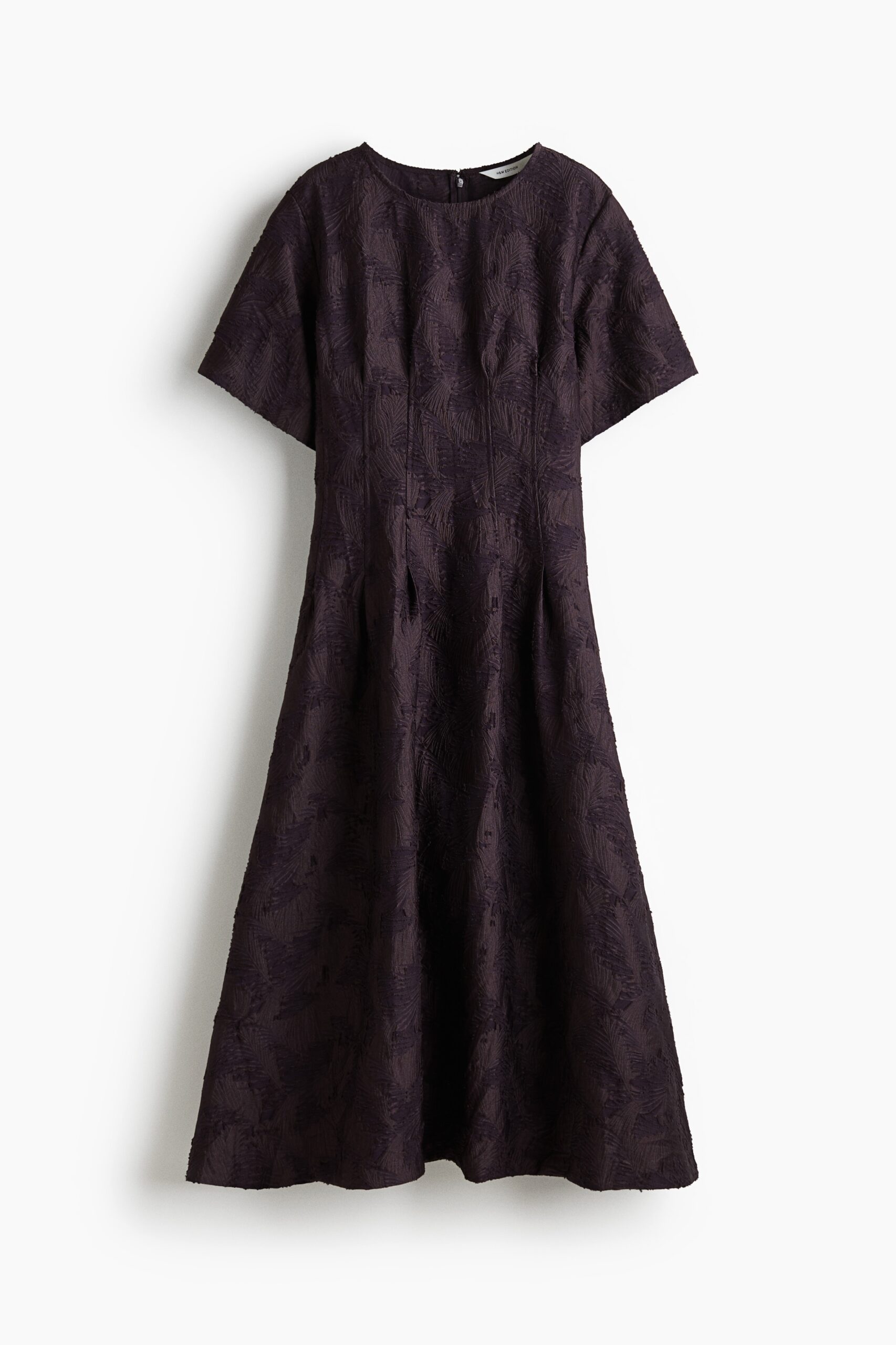 H & M - Jacquardgeweven jurk - Donkerpaars