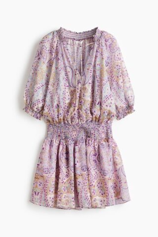 H & M - Oversized tuniekjurk - Lichtroze/Dessin