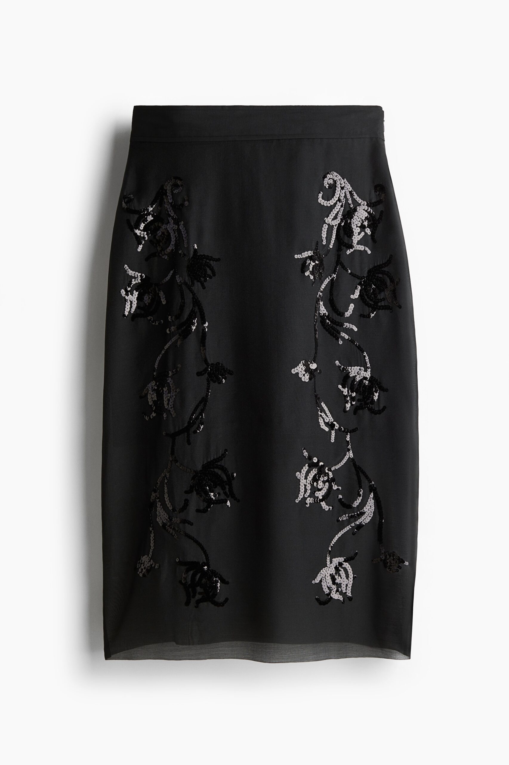 H & M - Rok van organza met pailletten - Zwart H & M - Rok van organza met pailletten - Zwart