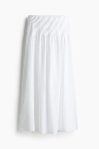 H & M - Rok met ingestikte plooitjes - Wit
