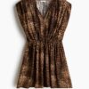 H & M - Tuniekjurk van viscosemix - Bruin/Luipaarddessin