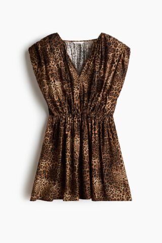 H & M - Tuniekjurk van viscosemix - Bruin/Luipaarddessin