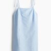H & M - Jurk met strikbandjes - Lichtblauw