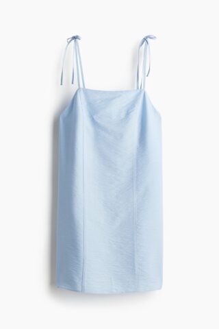 H & M - Jurk met strikbandjes - Lichtblauw