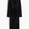 H & M - Gedrapeerde tricot jurk - Zwart