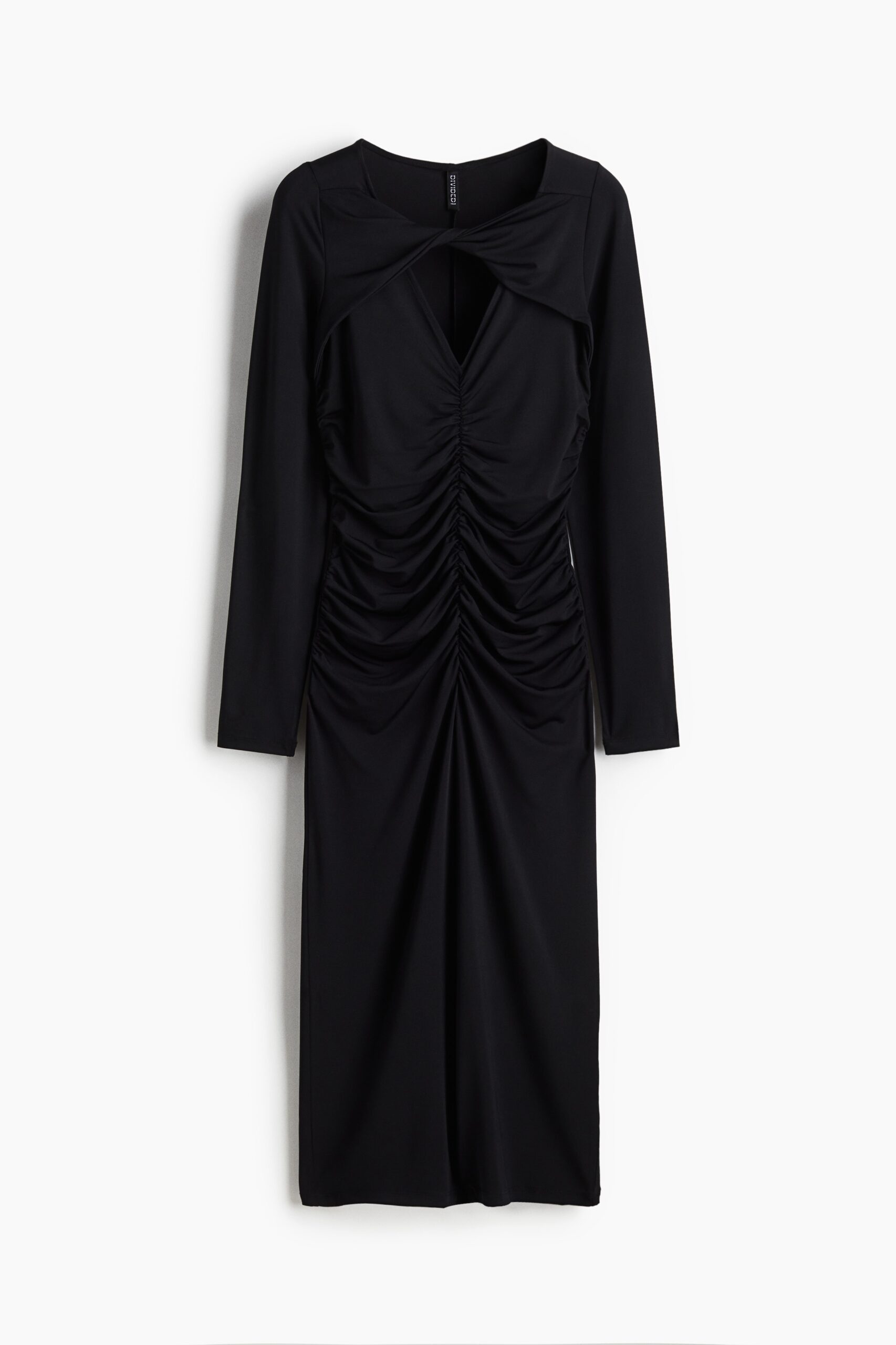 H & M - Gedrapeerde tricot jurk - Zwart