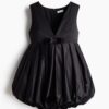 H & M - Bubble-hem mini dress - Zwart