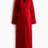 H & M - MAMA Draped dress - Rood