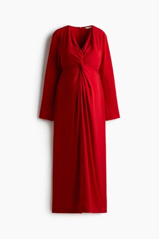 H & M - MAMA Draped dress - Rood