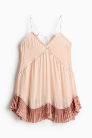 H & M - Slip-on jurk met kant - Poederroze