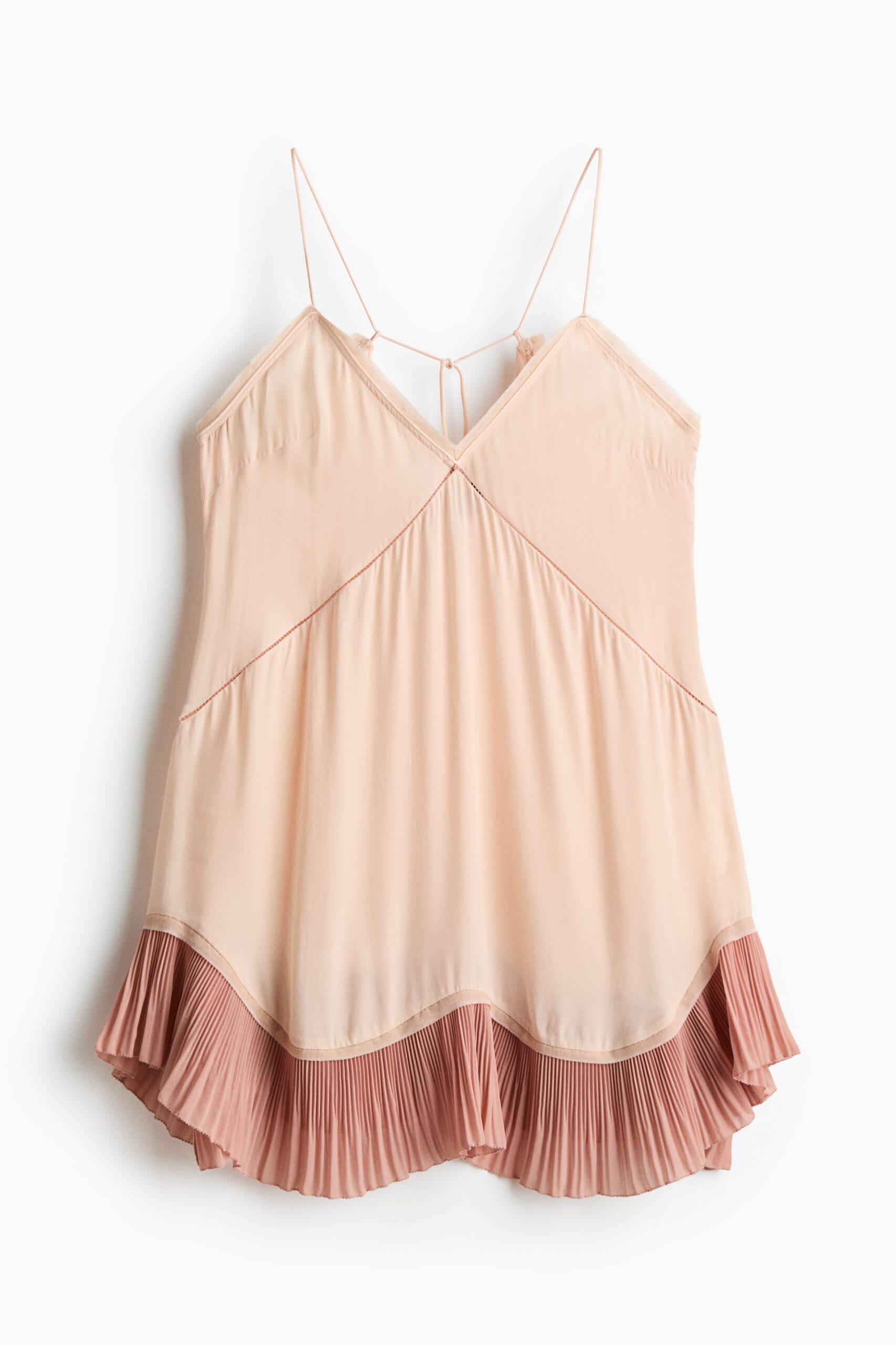 H & M - Slip-on jurk met kant - Poederroze