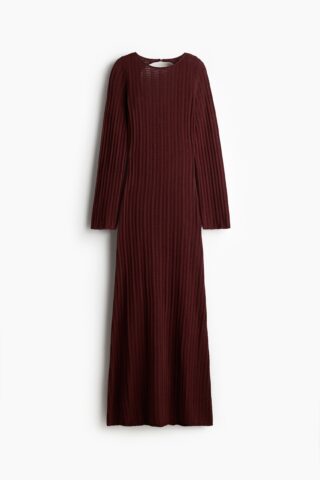 H & M - Ajourgebreide open-backjurk - Bordeauxrood