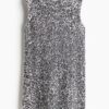H & M - Jurk met pailletten - Zilverkleurig