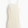 H & M - Ajourgebreide strandjurk - Roomwit