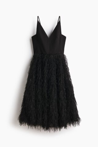 H & M - Strappy jurk met cirkelrok - Zwart