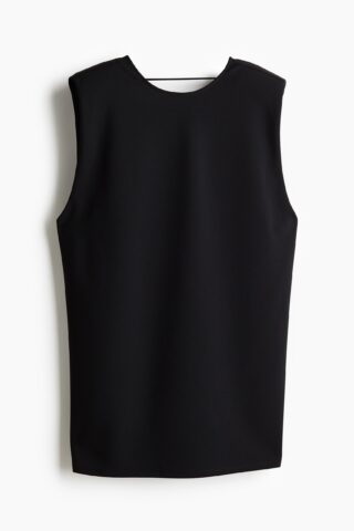 H & M - Deep-back mini-jurk - Zwart