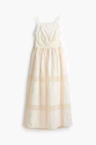 H & M - Open-backjurk met kant - Roomwit