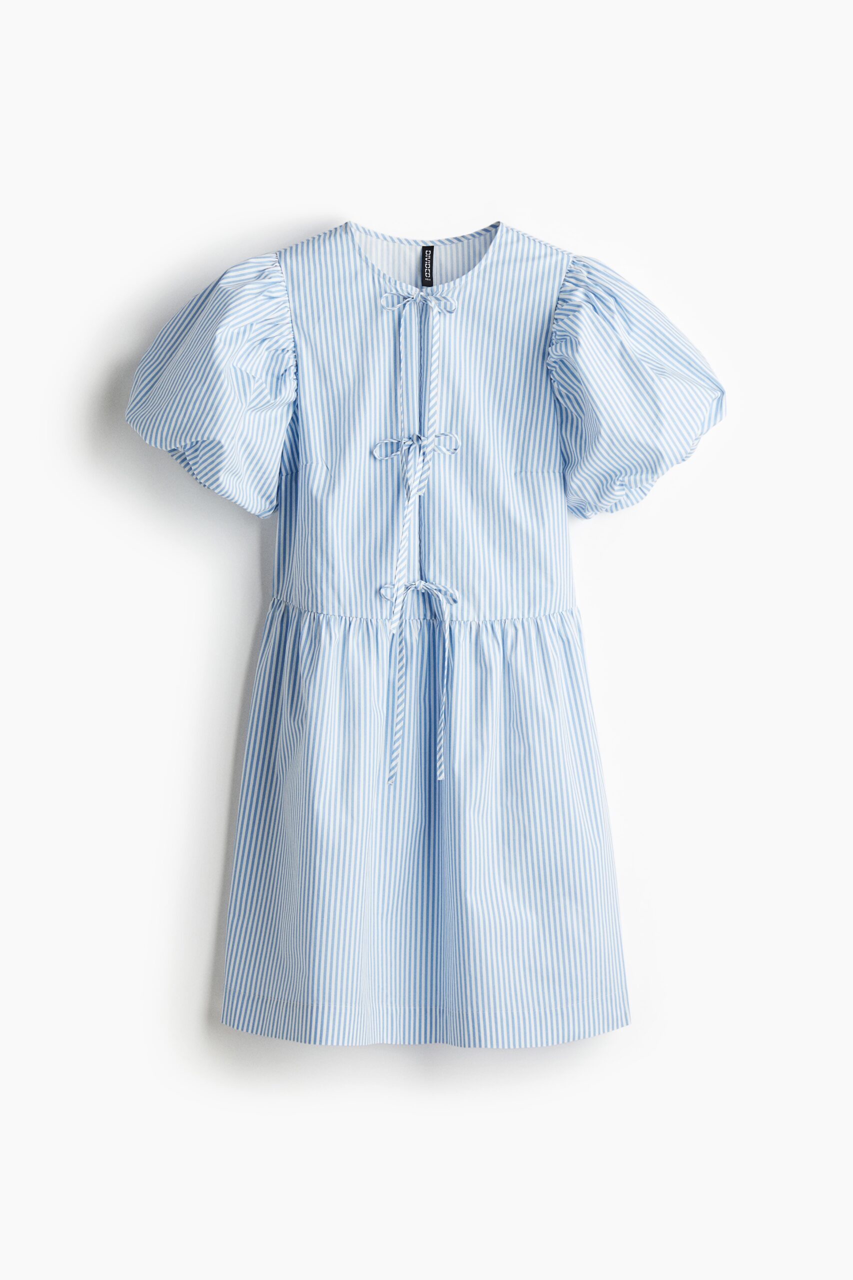 H & M - Popeline jurk met strikbandjes - Blauw/Wit Gestreept H & M - Popeline jurk met strikbandjes - Blauw/Wit Gestreept